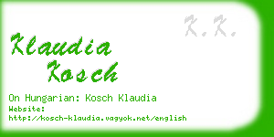 klaudia kosch business card